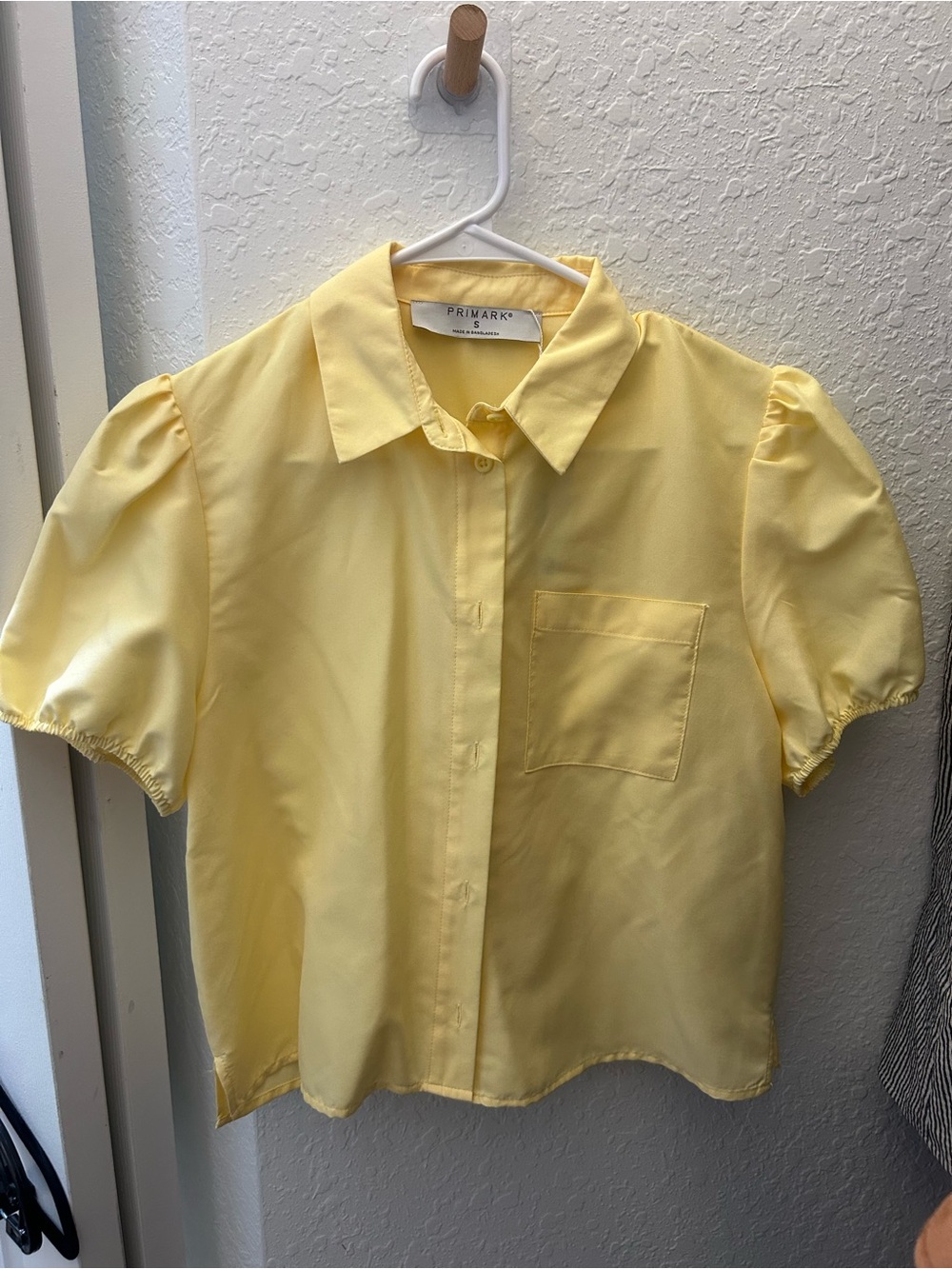 Primark Yellow Short Sleeve Button-Up Blouse